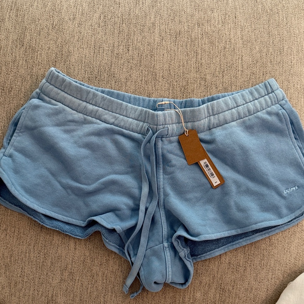 SKIMS Blue Athletic Shorts with Elastic Waistband